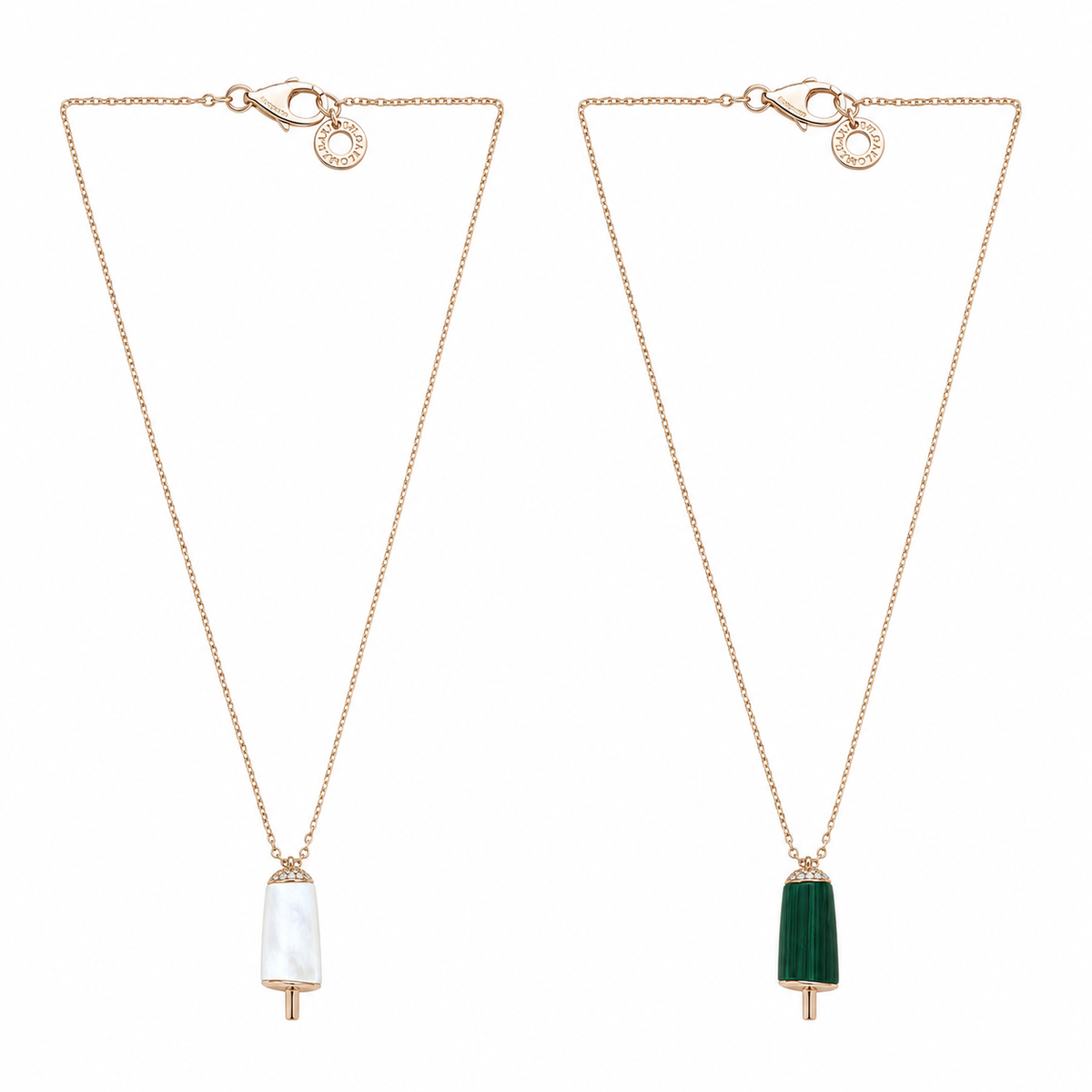 Bvlgari Malachite and Mother-of-Pearl Trapezoid Pendant Necklace Set product image