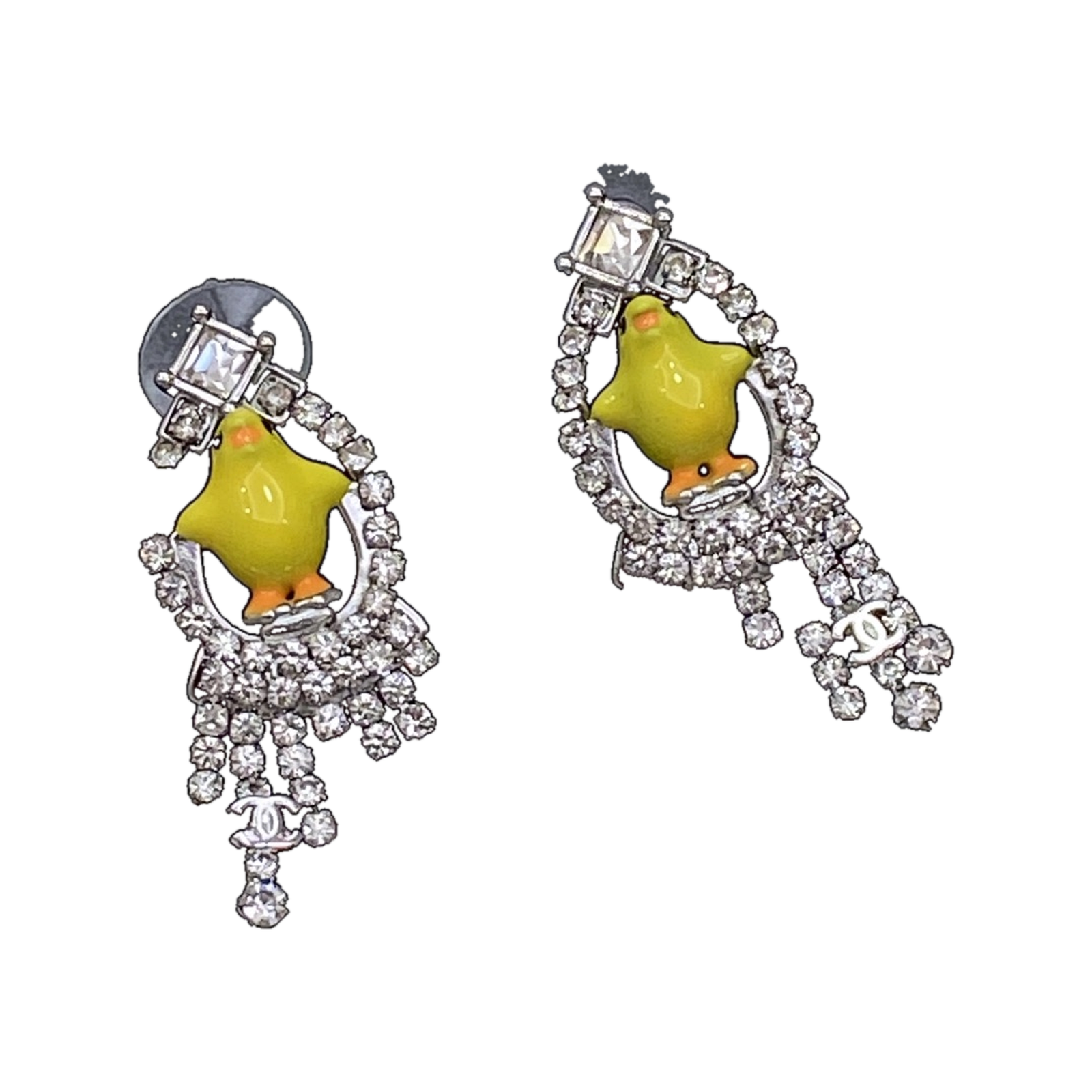 Chanel CC Bird Crystal Tassel Pendant Earrings product image