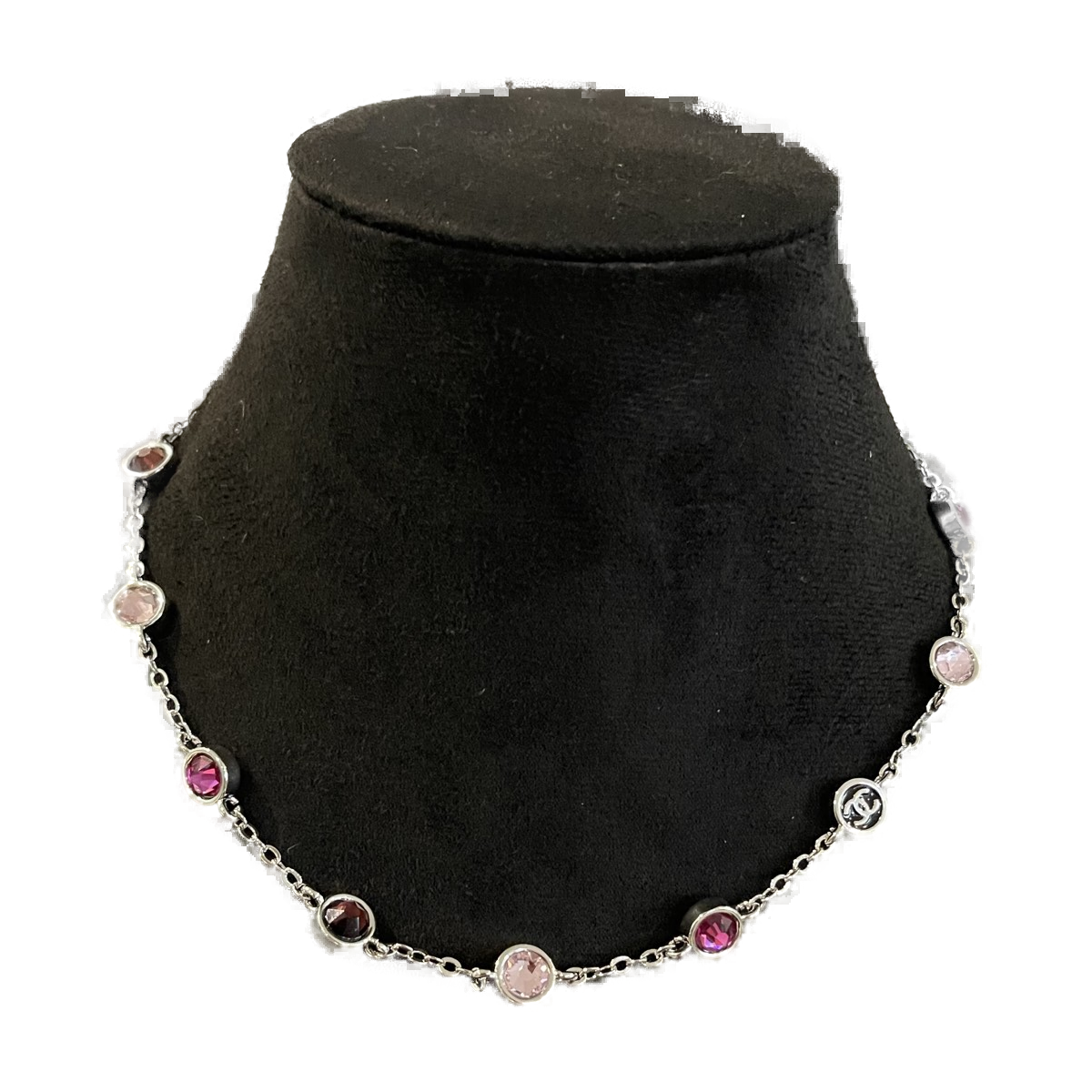 Chanel Pink Crystal Bead Long Necklace product image