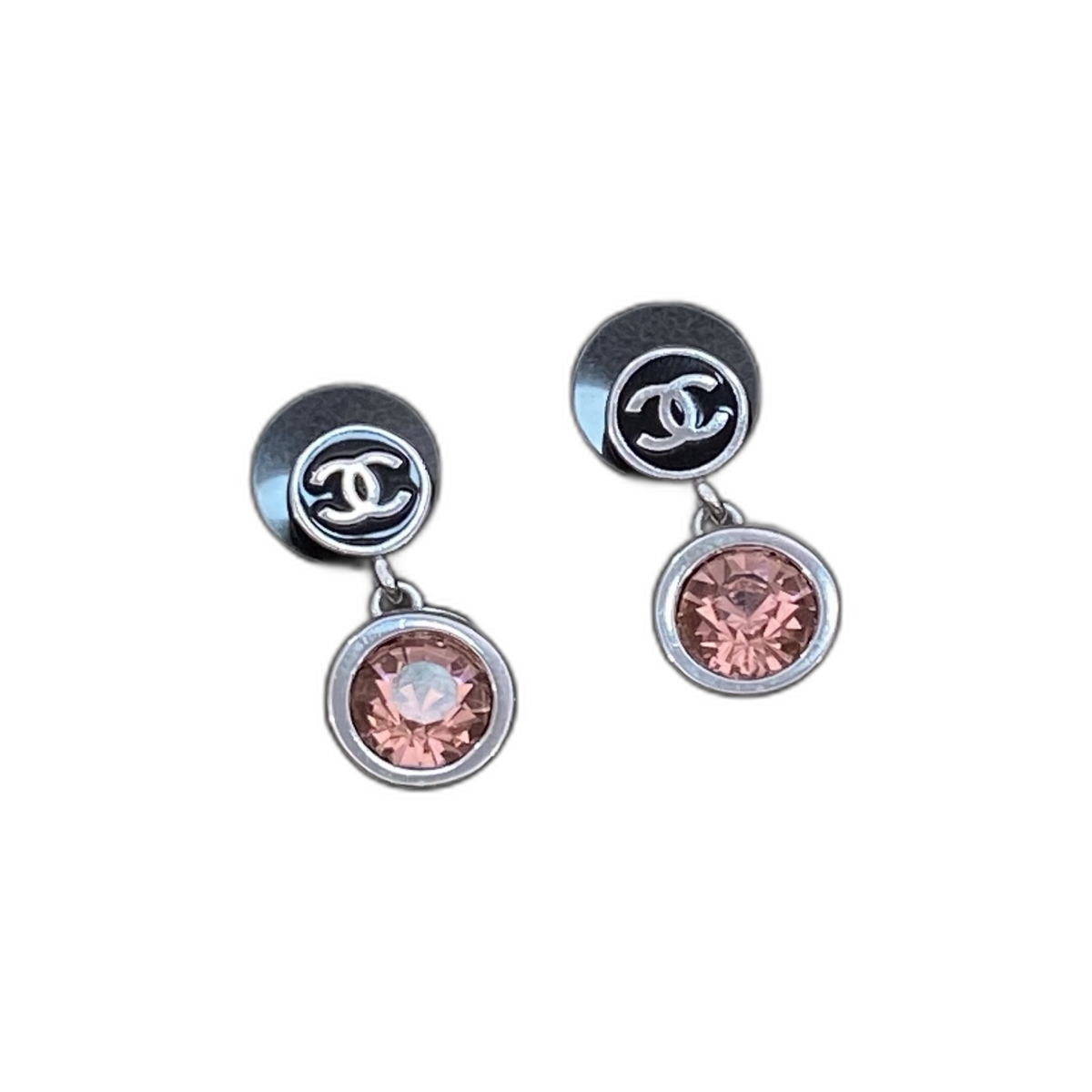 Chanel Pink Crystal Drop Earrings product image