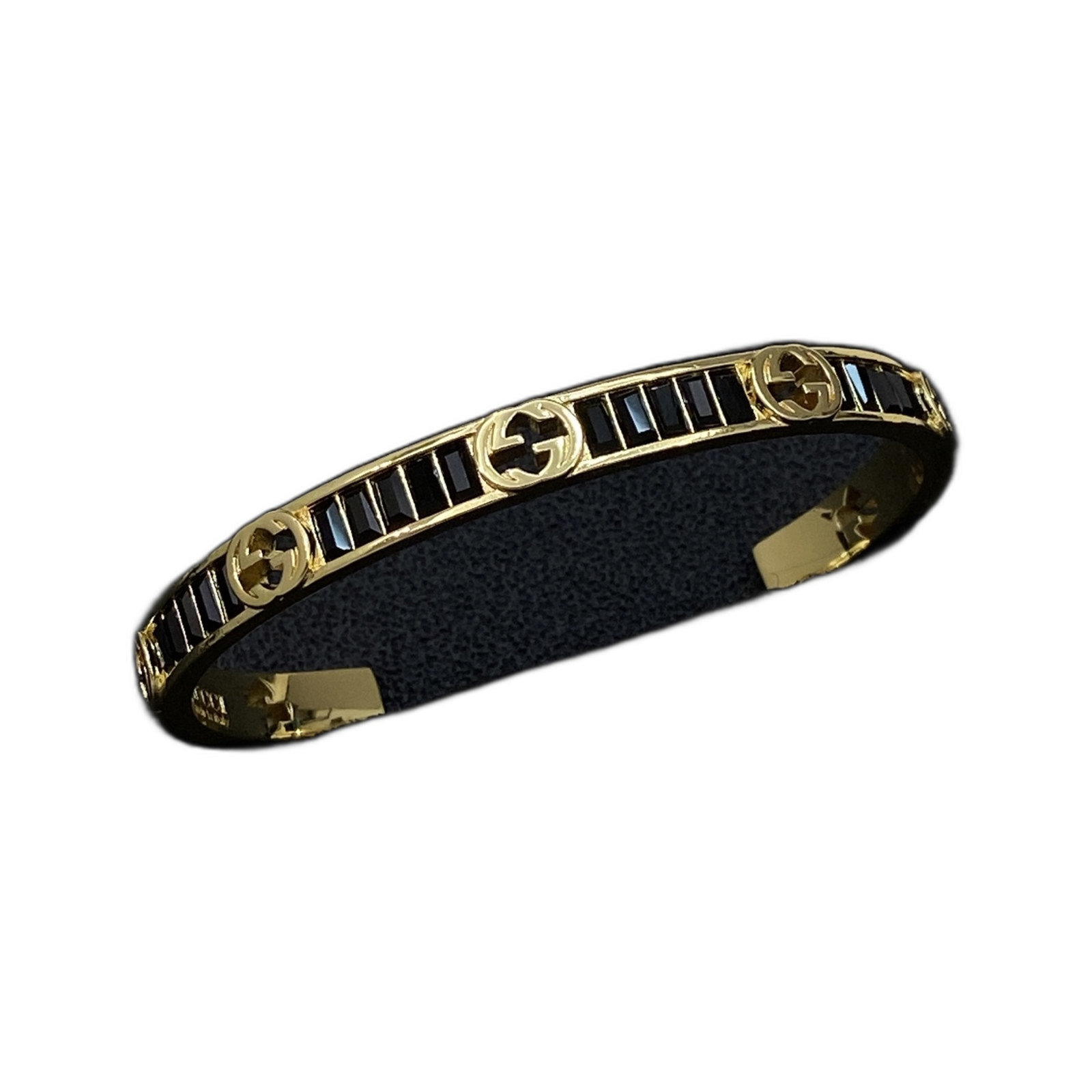 Gucci Crystal Double G Bangle Bracelet in Black Crystal product image