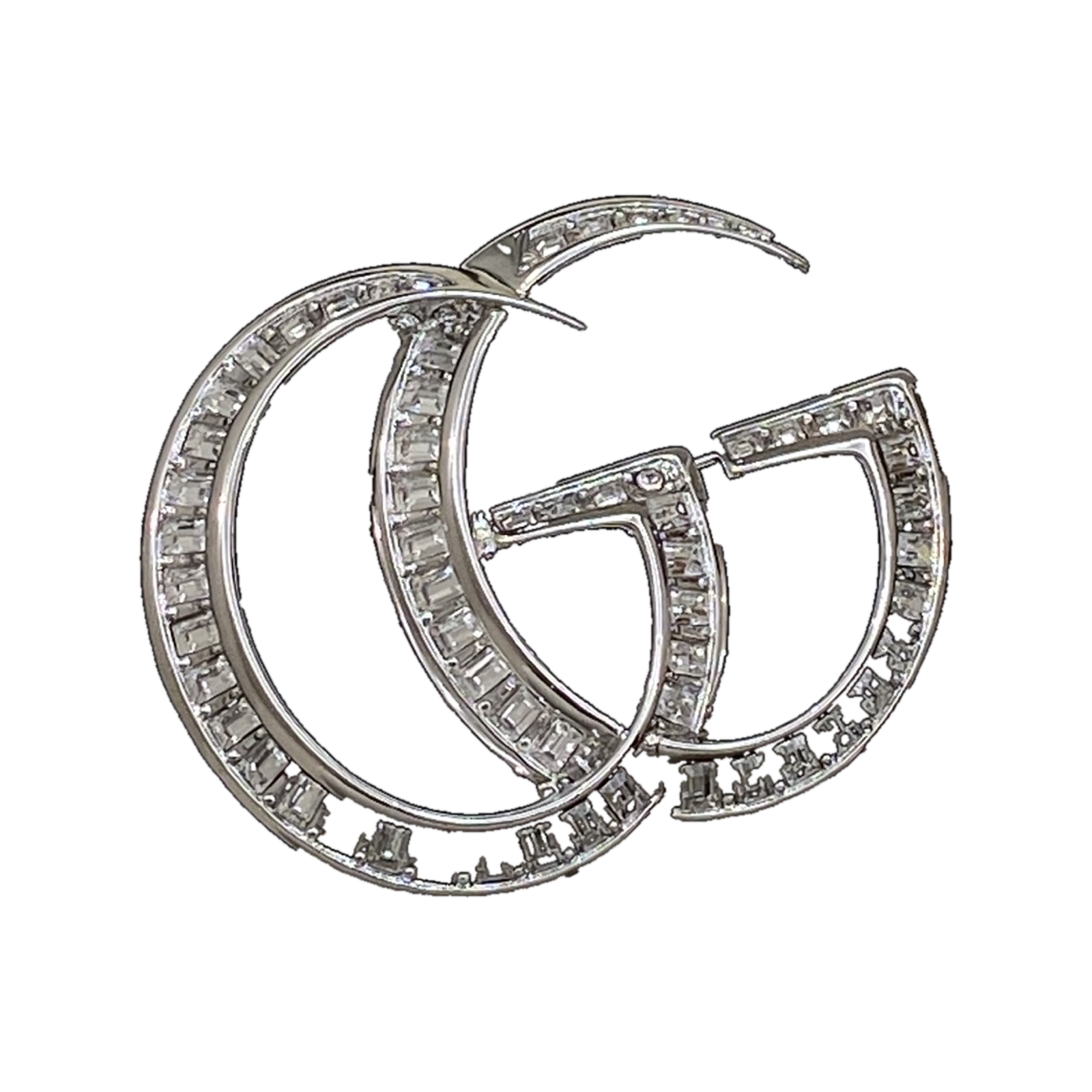 Gucci Crystal Double G Brooch in Silver-Tone Metal product image