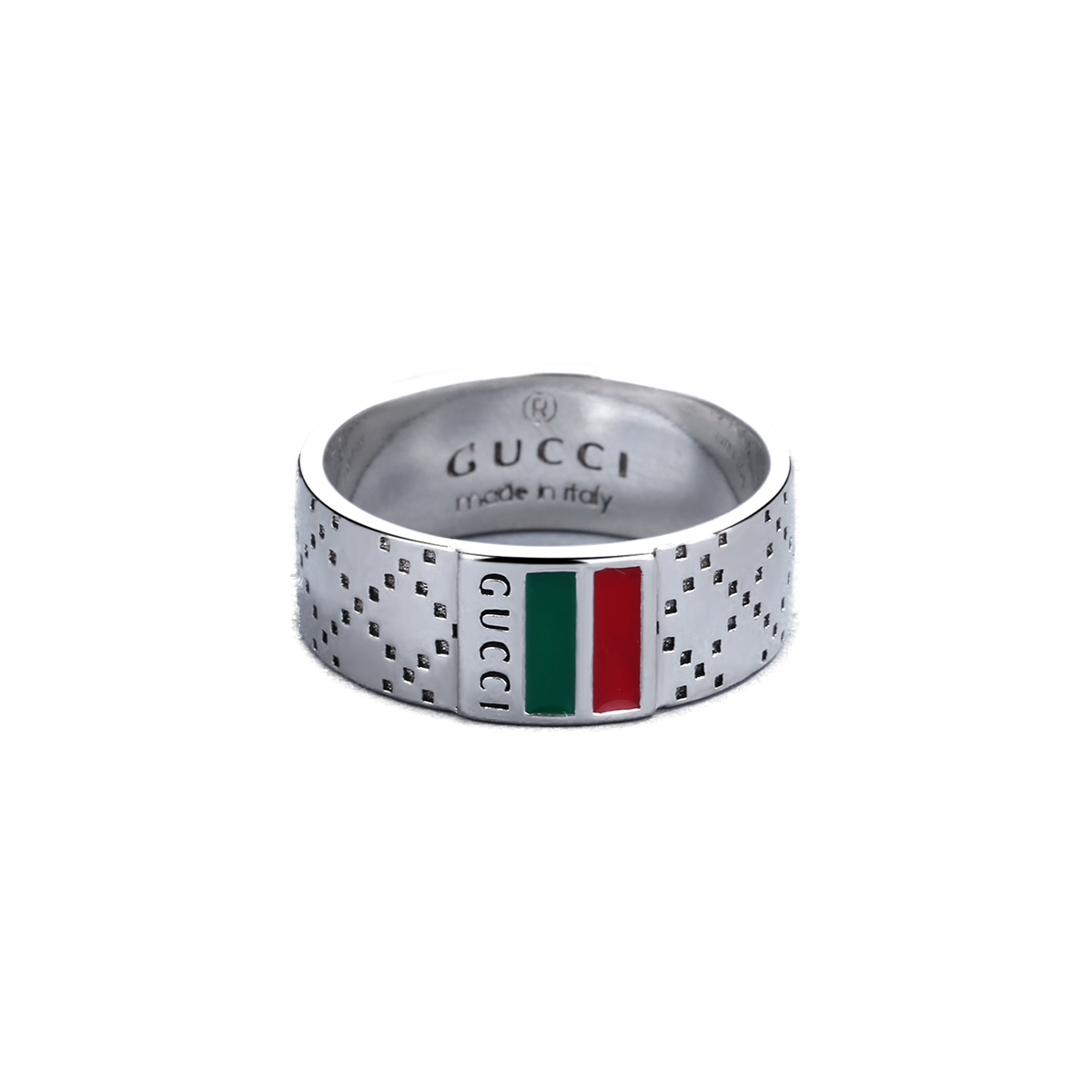 Gucci Diamantissima Aged Sterling Silver Enamel Wide Ring product image
