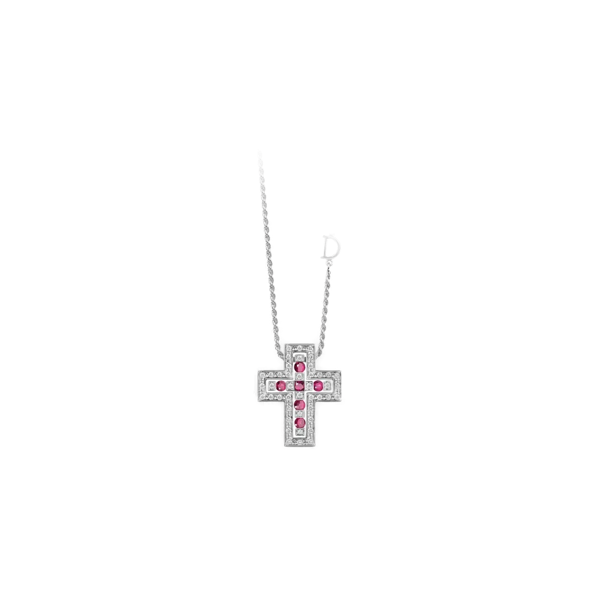 Gucci Pink Crystal Cross Pendant Necklace product image