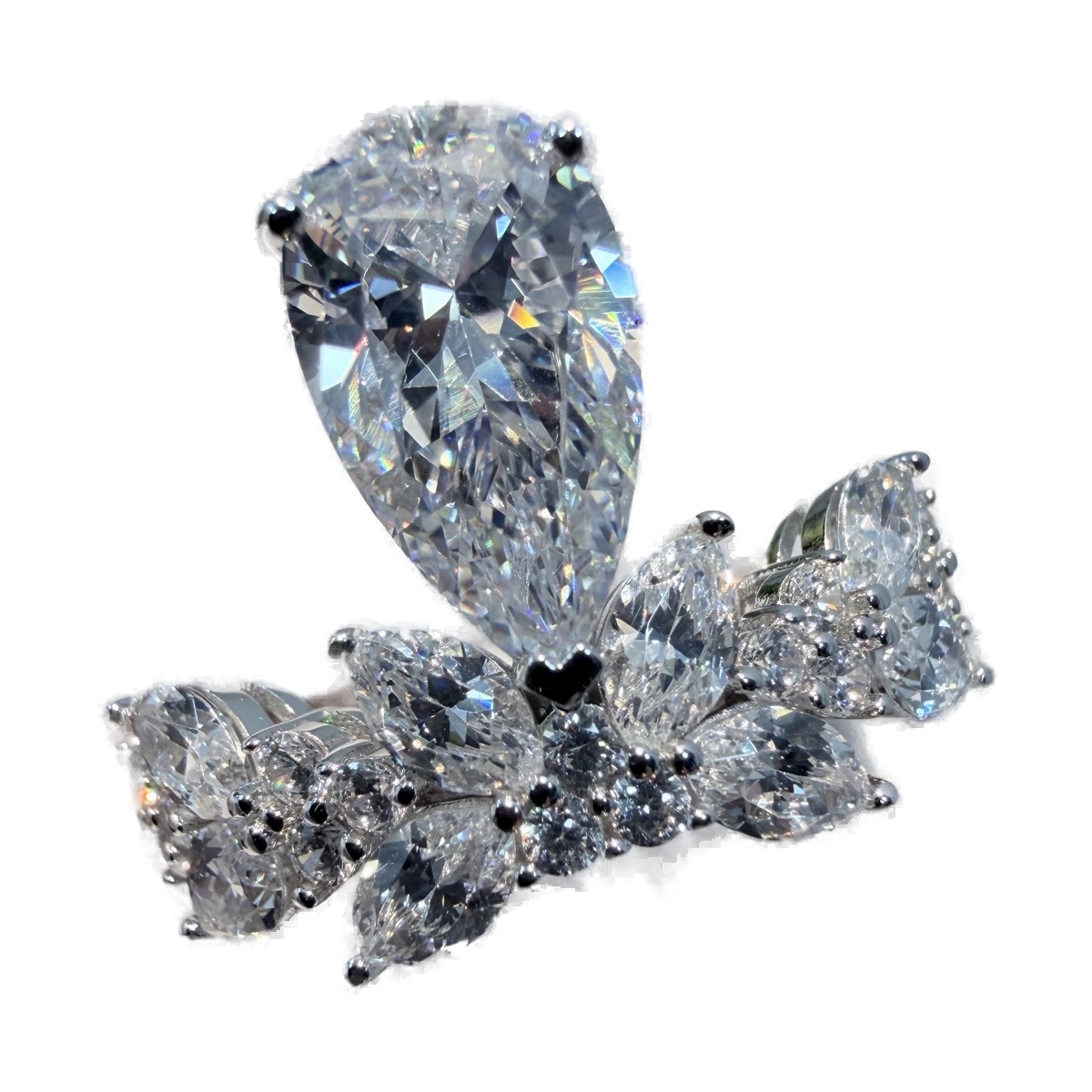 Harry Winston Three Pear-Shaped Diamond Cluster Ring product image