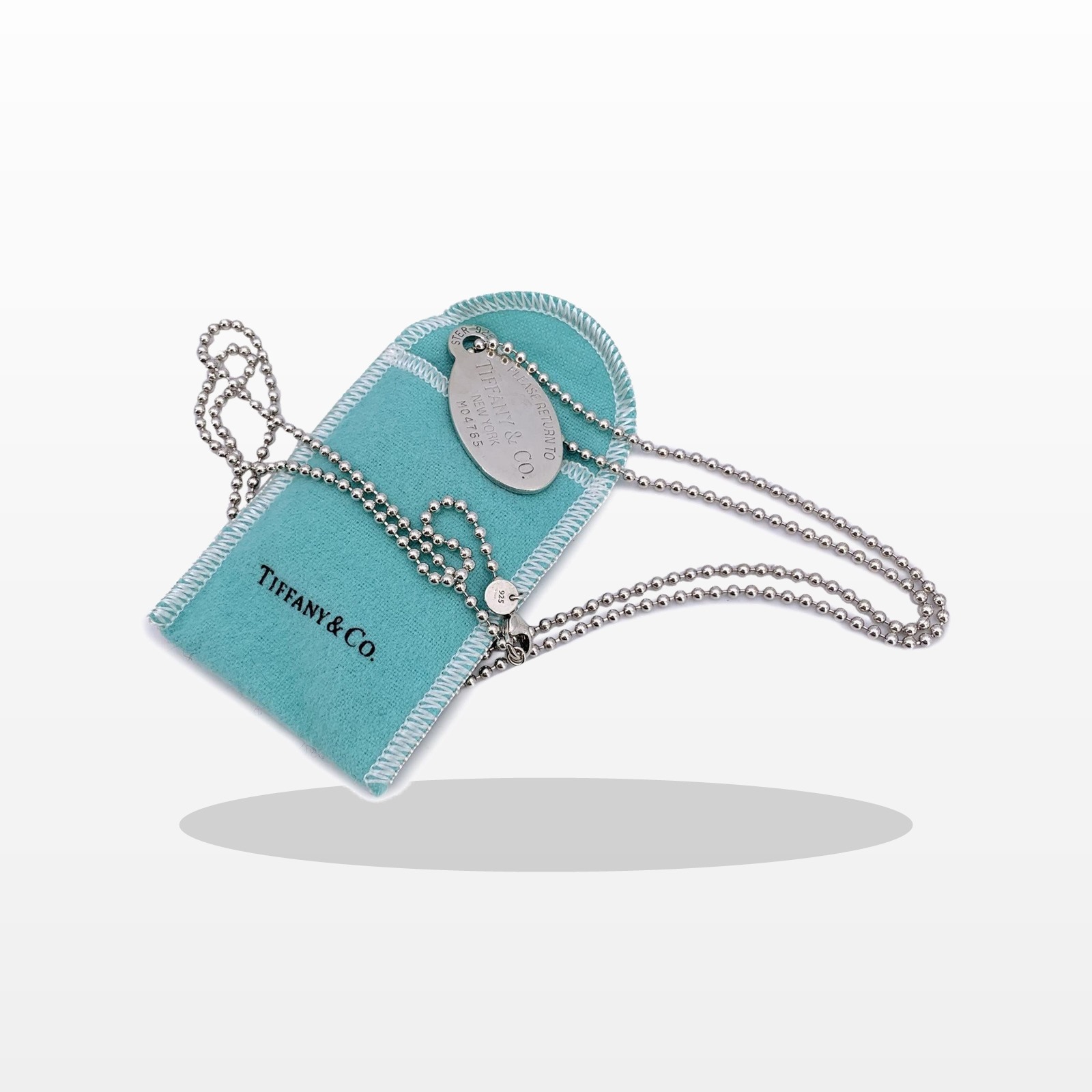 Tiffany & Co. Oval Tag Necklace (Sterling Silver) detail image 1