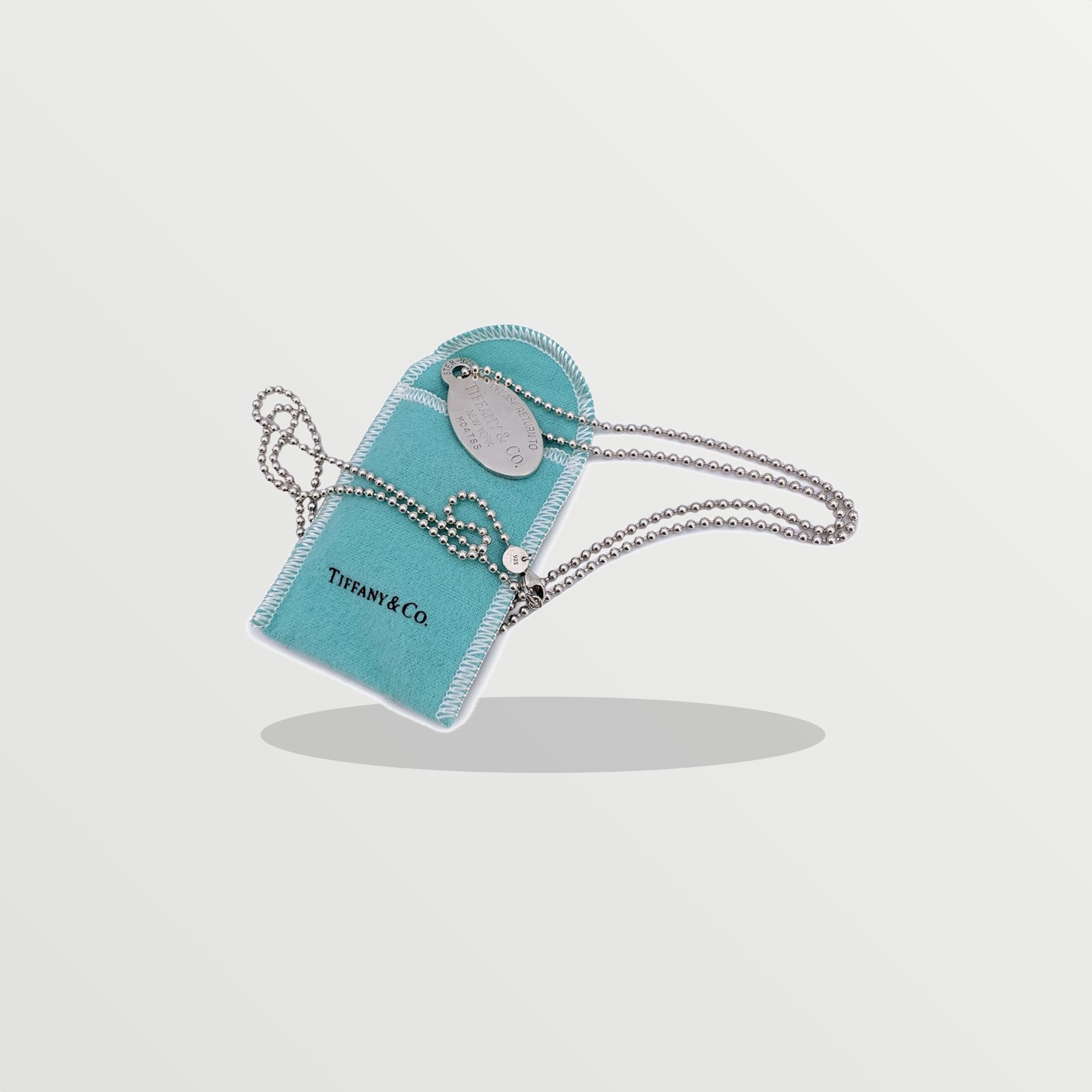 Tiffany & Co. Oval Tag Necklace (Sterling Silver) detail image 2
